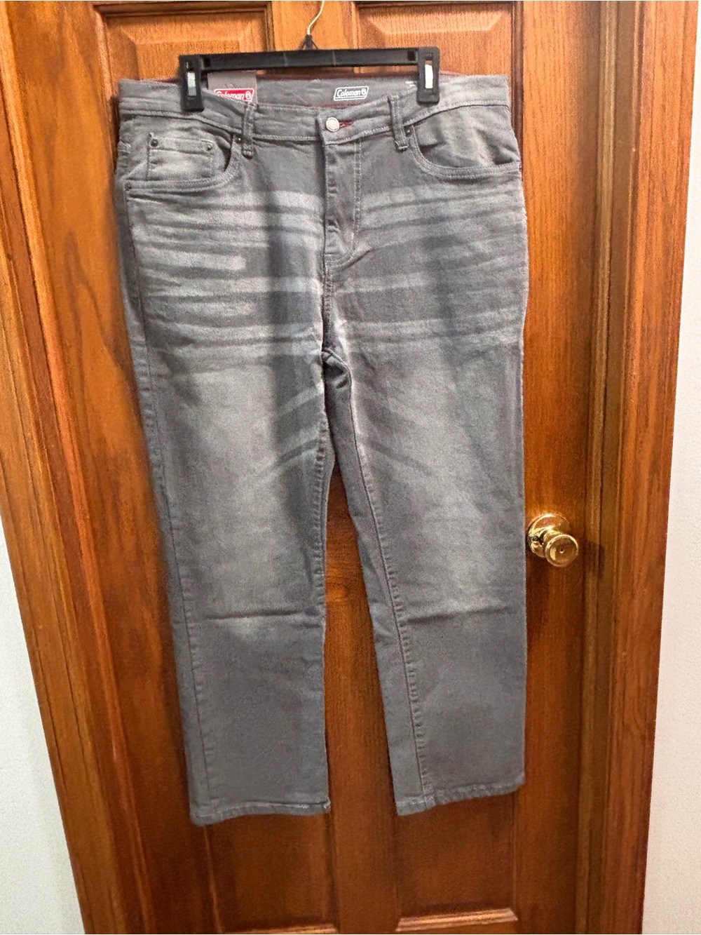 Coleman Men's Straight Fit Stretch Jeans Gray Wash Sz 36x30. NWT